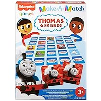 Mattel GamesFisher-Price Make-A-Match Card Game with Thomas & Friends Theme, 56 Cards for 2 to 4 Players, Gift for Kids Ages 3 Years & Older