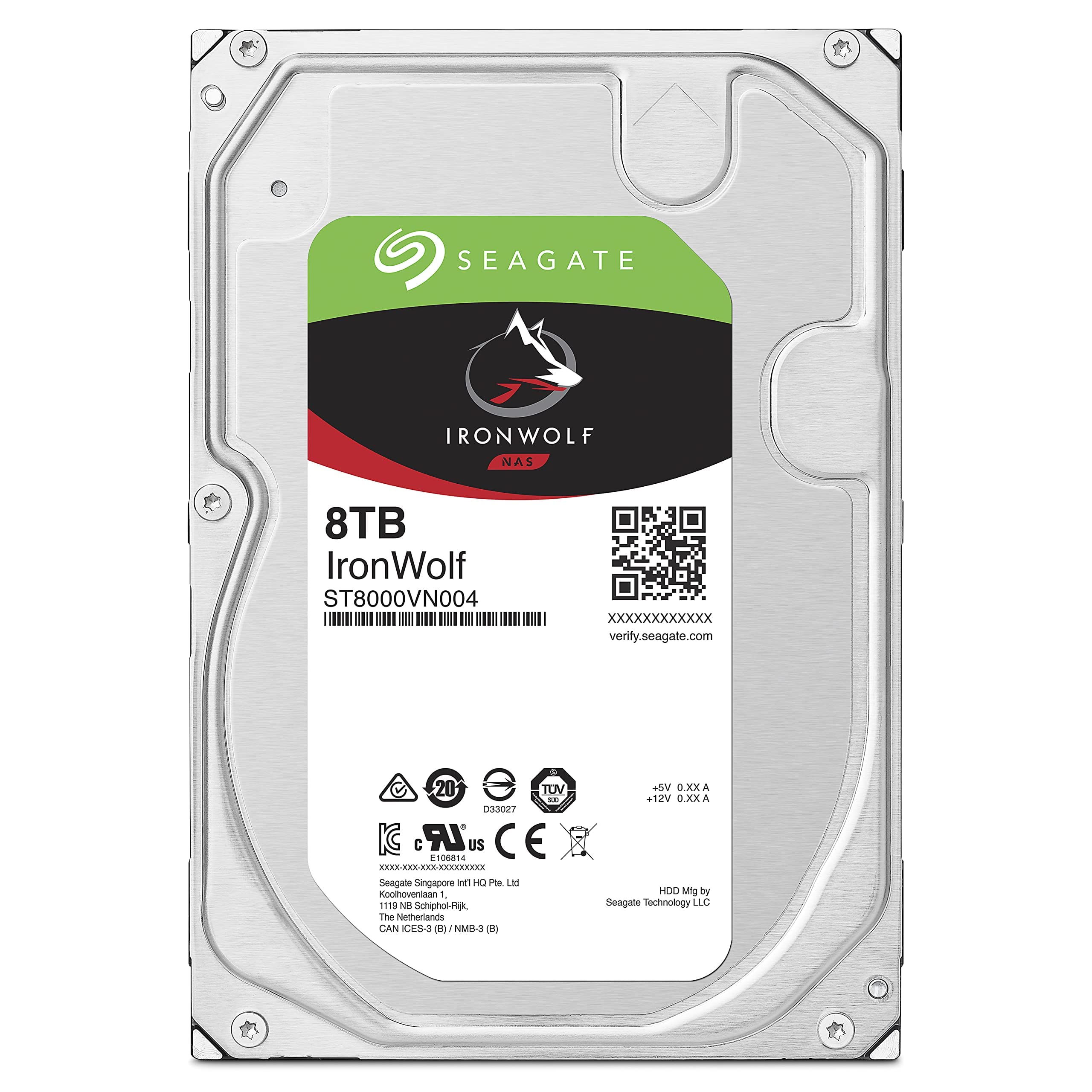 Seagate IronWolf 8TB NAS Internal Hard Drive HDD – 3.5 Inch SATA 6Gb/s 7200 RPM 256MB Cache for RAID Network Attached Storage – Frustration Free Packaging (ST8000VNZ04/N004)