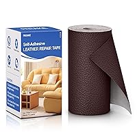 Leather Repair Patch, 3x60 Inch Self Adhesive Leather Repair Tape for Furniture, Durable PU Leather Repair Kit for Car Seat, Couch, Sofa, Chair, Boat Seat - Litchi Grain (Dark Brown)