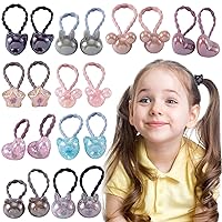 30pcs Elastic Hair Ties, PAGOW Colorful Ponytail Holder, Small Rubber Bands, Cute Hair Accessories For Girls, Women, Teens (3pcs / Types, 10 Types/Set) Pendant Diameter 16-19mm