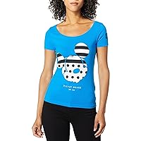 Disney Neff Mickey Mouse Stripe a Dot Womens Scoop Tee Shirt
