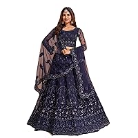 Trendy Sequins Embroidered Net Party Wear Lehenga Choli Indian Woman 6192
