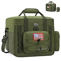 Maelstrom Large Tactical Lunch Box for Men,Insulated Lunch Bag, Leakproof Soft Cooler Bags with Detachable MOLLE Bag,Durable Lunch Tote for Adult Women Work,Picnic,30 Cans/20 L, Army Green