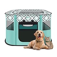 TASDISE Portable Pet Playpen, Foldable Exercise Play Tent Kennel Crate for Puppy Dog Yorkie Cat Bunny, Great for Indoor Outdoor Travel Camping Use, Come with Free Carring Case, 600D Oxford, Small