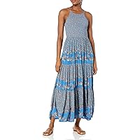 Angie Women's Tiered Maxi Sundress with Smocked Bodice