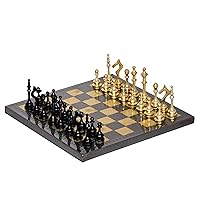 Collectible Brass Chess Set Chess Board Chess Game Table Chess Pieces Large Premium Brass Chess Set for Adults, Kids… (14X14X5 Inches)