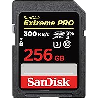 SanDisk 256GB Extreme PRO SDXC UHS-II Memory Card - C10, U3, V90, 8K, 4K, Full HD Video, SD Card - SDSDXDK-256G-GN4IN