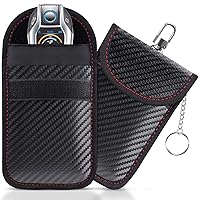 Lanpard Faraday Bag for Key Fob(2 Pack), Cage Protector, Car RFID Signal Blocking Key Fob Protector, Double-Layers of Shielding Carbon Fiber Material Anti-Theft Pouch