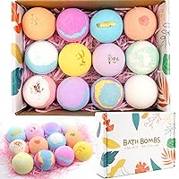 HOTLAKE Bath Bombs Gift Set 12 Pack Moisturizing with Vegan Natural Essential Oils, Shea Butter, Coconut Oil, Grape Seed Oil, Fizzy Spa to Moisturize Dry Skin, Gift for Women