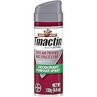 Tinactin Athlete's Foot Antifungal Deodorant Powder Spray, 4.6 oz Can (Pack of 2)