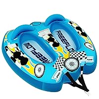 Serene Life Watersports Inflatable Towable Booster Tube - Two Person Water Boating Float Tow Raft, Inflatable Pull Boats/Tubes/Towables w/ Dual Seats, PVC Bladder, Foam Pad, Nylon Handles SLTOWBL10