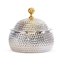 Indian Art Villa stainless steel casserole with rhombus hammered design outside, 4000 ML|135 Oz| casserole pot with lid, Tableware & Serveware for Home, Hotel & Restaurants