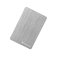 Verbatim 1TB Store 'n’ Go ALU USB 3.2 Gen 1 HDD Slim Aluminum Portable External Hard Drive — Silver