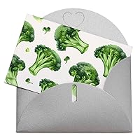 Vegetable Broccoli Pattern Funny Greeting Cards with Envelopes for Birthday Christmas Thinking of You Thank You Blank Inside Cards