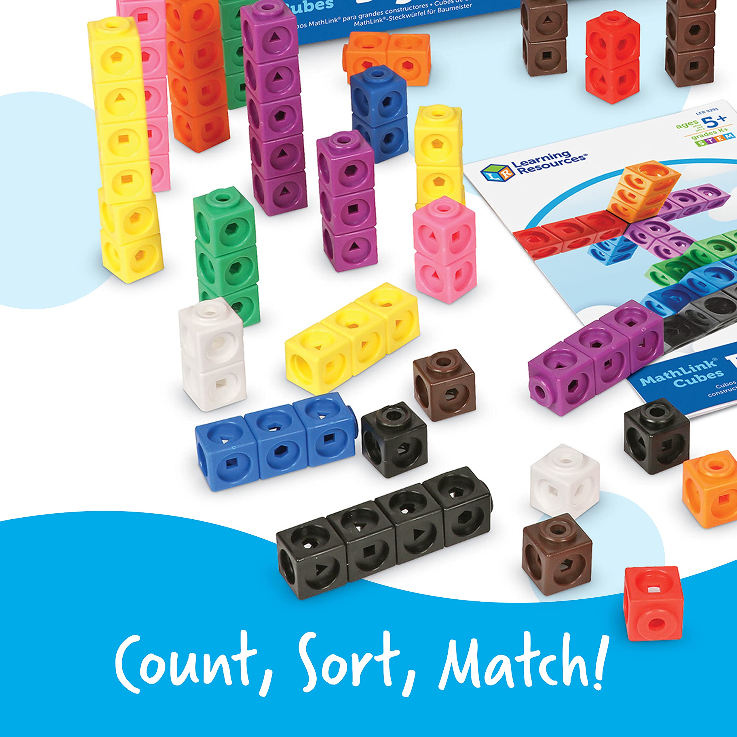 Learning Resources MathLink Cubes Big Builders - Set of 200 Cubes, Ages 5+, Develops Early Math Skills, STEM Toys, Math Games for Kids, Math Cubes for Kids,Back to School Gifts