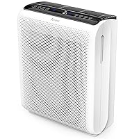 Air Purifiers For Home Large Room Up to 1395 Sq Ft with Air Quality Laser Sensors, HEPA Filter, Washable Filters, Filters Pet Dander, Pollen, Smoke, Dust for Bedroom Office, MK07 White