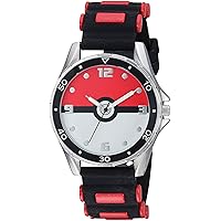 Pokemon Kids' POK9007 Analog Display Quartz Black Watch for Boys, Girls and Adults All Ages