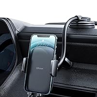 Qifutan Cell Phone Holder for Car Phone Mount Long Arm Dashboard Windshield Car Phone Holder Anti-Shake Stabilizer Phone Car Holder Compatible with All Phone Android Smartphone, Black (HD-C77)