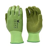 G & F Products G & F 1537L-6 6 PAIR PACK Aqua Gardening women's Gloves with Double Microfoam Latex Water Resistant Palm， Women's Large Size