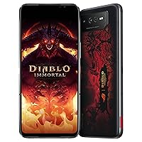 ASUS ROG Phone 6 Diablo Immortal Edition Cell Phone, 6.78” FHD+ 2448x1080 165Hz, 6000mAh Battery, 50MP/13MP/5MP Camera, 12MP Front, 16GB RAM, 512GB Storage, 5G LTE Unlocked Dual SIM, AI2201-16G512G-DB