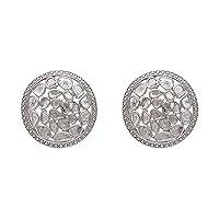 1.85cts Genuine Slice Natural Polki Diamond stud earrings, 925 Sterling Silver, Artisan Crafted
