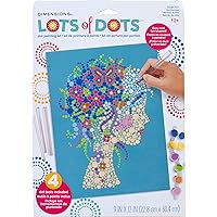 Dimensions Girl Portrait Acrylic Dot Painting Kit for Adults and Kids Multicolor, Finished Project 10