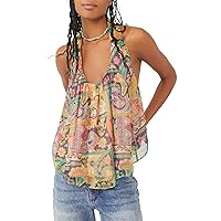 Free People Women’s Strawberry Cotton Tank Top in Retro Combo XS