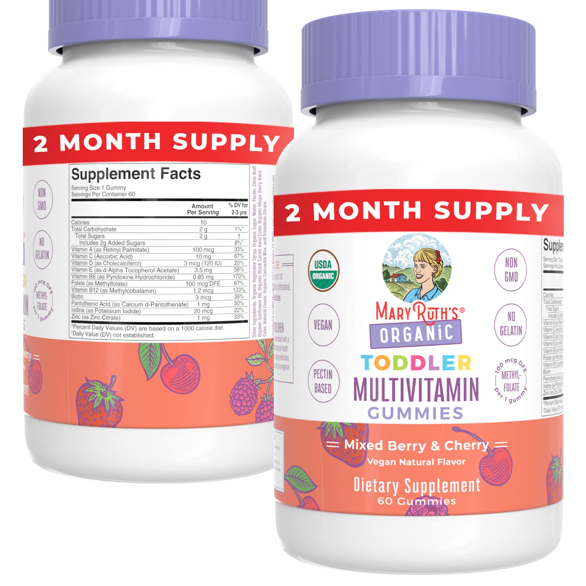MaryRuth's Kids Multivitamin Gummies, Toddler Multivitamin Gummies, and Kids Probiotic Gummies, 3-Pack Bundle for Immune Support, Bone Health, Digestive & Gut Health, & Overall Health, Vegan, Non-GMO