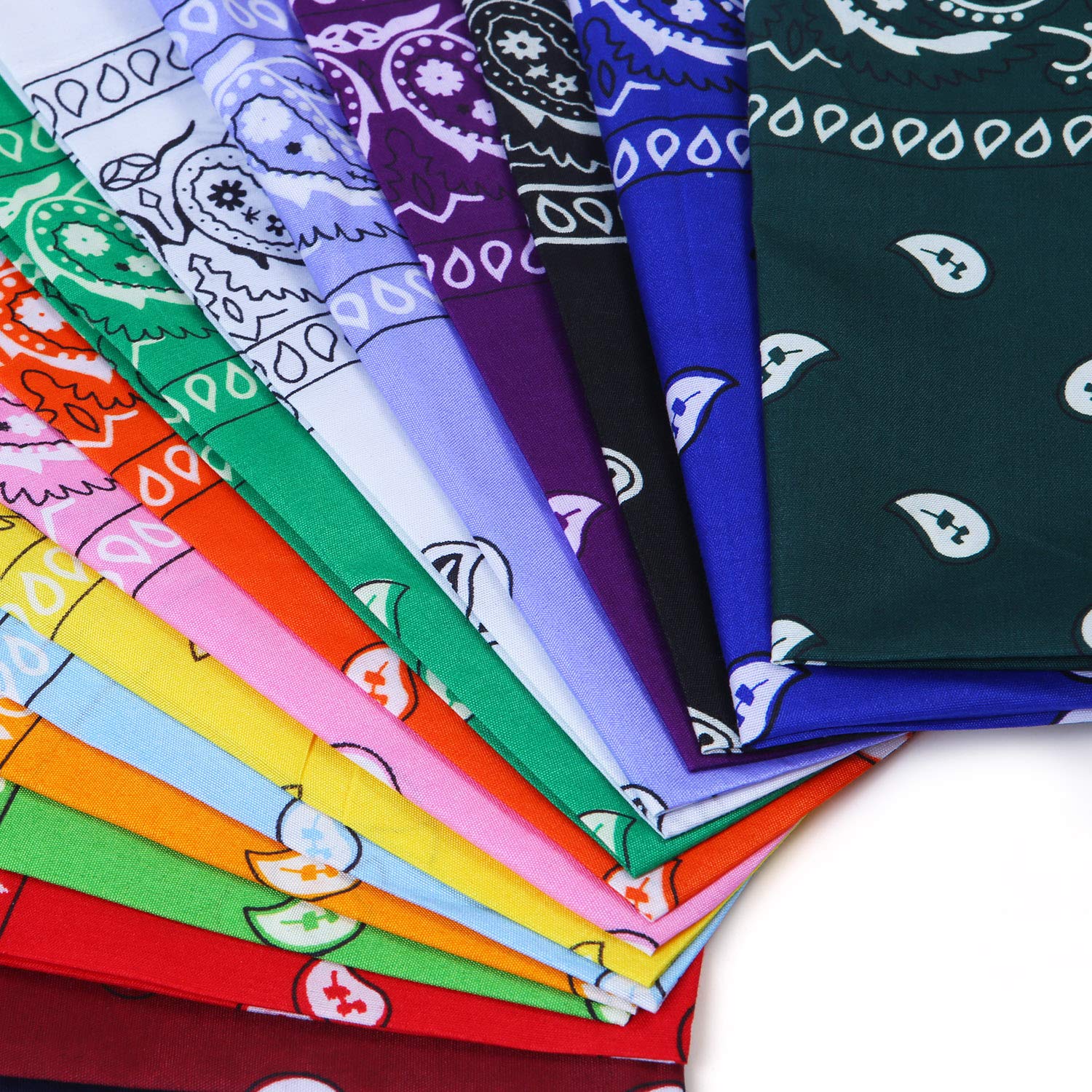 URATOT 16 Pieces Paisley Bandanas Cowboy Bandana Handkerchiefs Paisley Print Head Wrap Scarf, Assorted 16 Colors