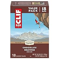 Clif Bar Energy Bars - White Chocolate Macadamia Nut (18 Pack) and Chocolate Brownie Flavor (18 Pack) - 2.4 oz. Bars