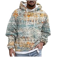 Hoodies For Men,Big And Tall Retro Graphic Hoodie 2023 Fall Men Long Sleeve Sweatshirt Hooded Pullover With Pocket