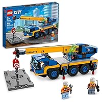 LEGO City Great Vehicles Mobile Crane Truck Toy Building Set 60324 - Construction Vehicle Model, Featuring 2 Minifigures with Tool Toys Kit and Road Plate, Playset for Boys and Girls Ages 7+
