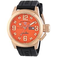 Men's 10543-RG-06 Submersible Orange Dial Black Silicone Watch