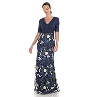 JS Collections Women's Lennon Pleated Mermaid Gown