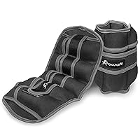 ProsourceFit Ankle/Wrist and Arm/Leg Weights Set of 2, Adjustable Strap 1 lb-5 lb, Adjustable Weight 10 lb for Men and Women