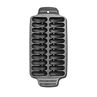 Outset 76375 Shrimp Cast Iron Grill and Serving Pan , Black