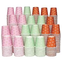 [600 Pack] 3 oz Disposable Paper Cups, Small Bathroom Cups, Mouthwash Cups, Mini Colorful Espresso Cups, Paper Cups for Party, Picnic, BBQ, Travel, Home and Event(Mixed)