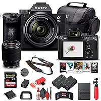 Sony Alpha a7 III Mirrorless Digital Camera with 28-70mm Lens (ILCE7M3K/B) + 64GB Memory Card + NP-FZ-100 Battery + Corel Photo Software + Case + External Charger + Card Reader + More (Renewed)