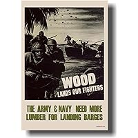 Wood Lands Our Fighters - Vintage NEW Reproduction WW2 Print Poster