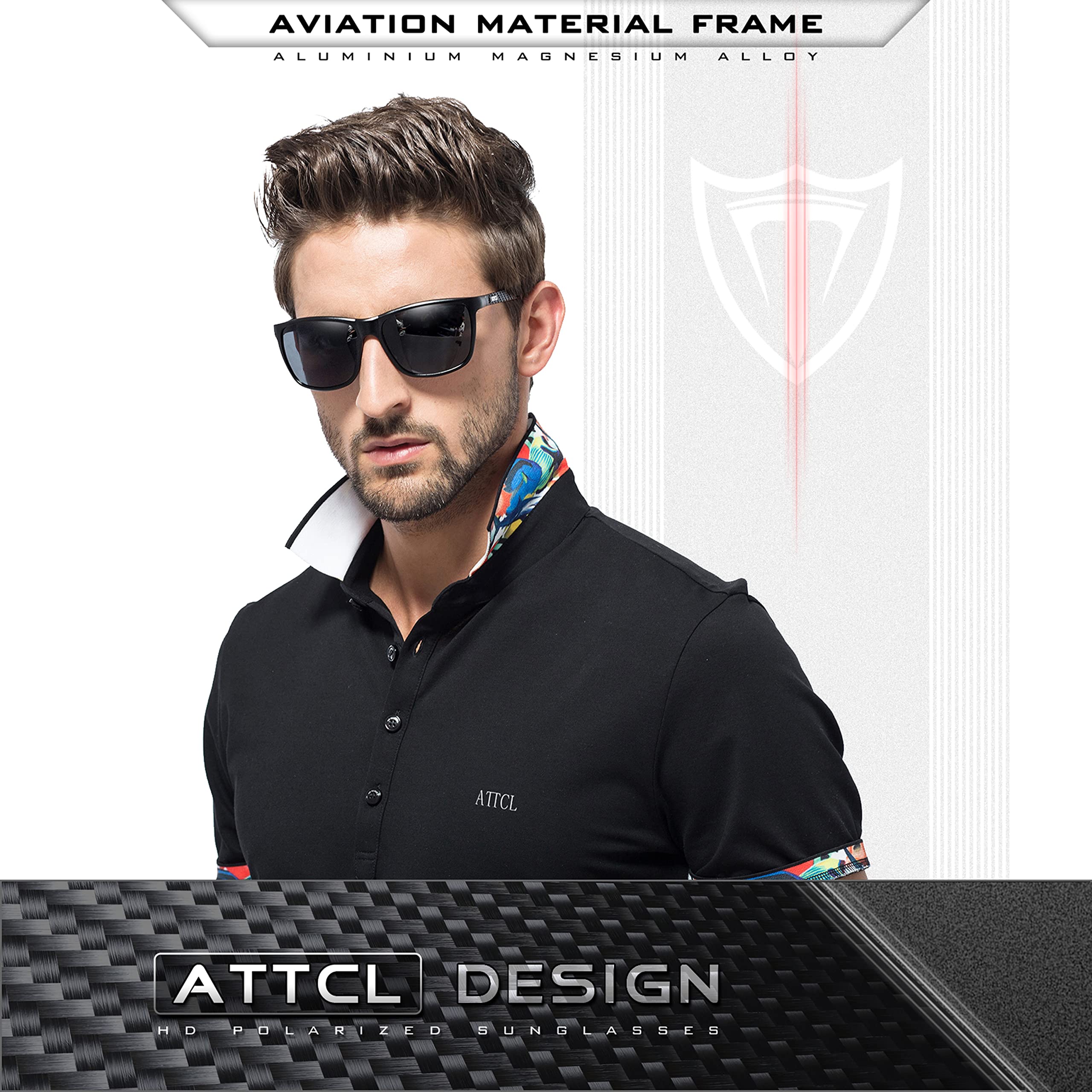 ATTCL Men's Retro Metal Frame Driving Polarized Sunglasses For Men