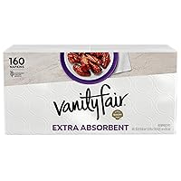 Vanity Fair Extra Absorbent Premium Paper Napkins, 160 Count, Disposable Napkins Made Soft And Strong For Messy Meals And Everyday Use