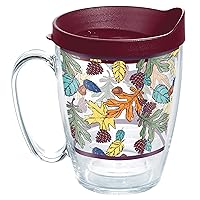 Tervis Fiesta Thanksgiving Butterscotch Fall Leaves Made in USA Double Walled Insulated Tumbler Travel Cup Keeps Drinks Cold & Hot, 16oz Mug, Lidded