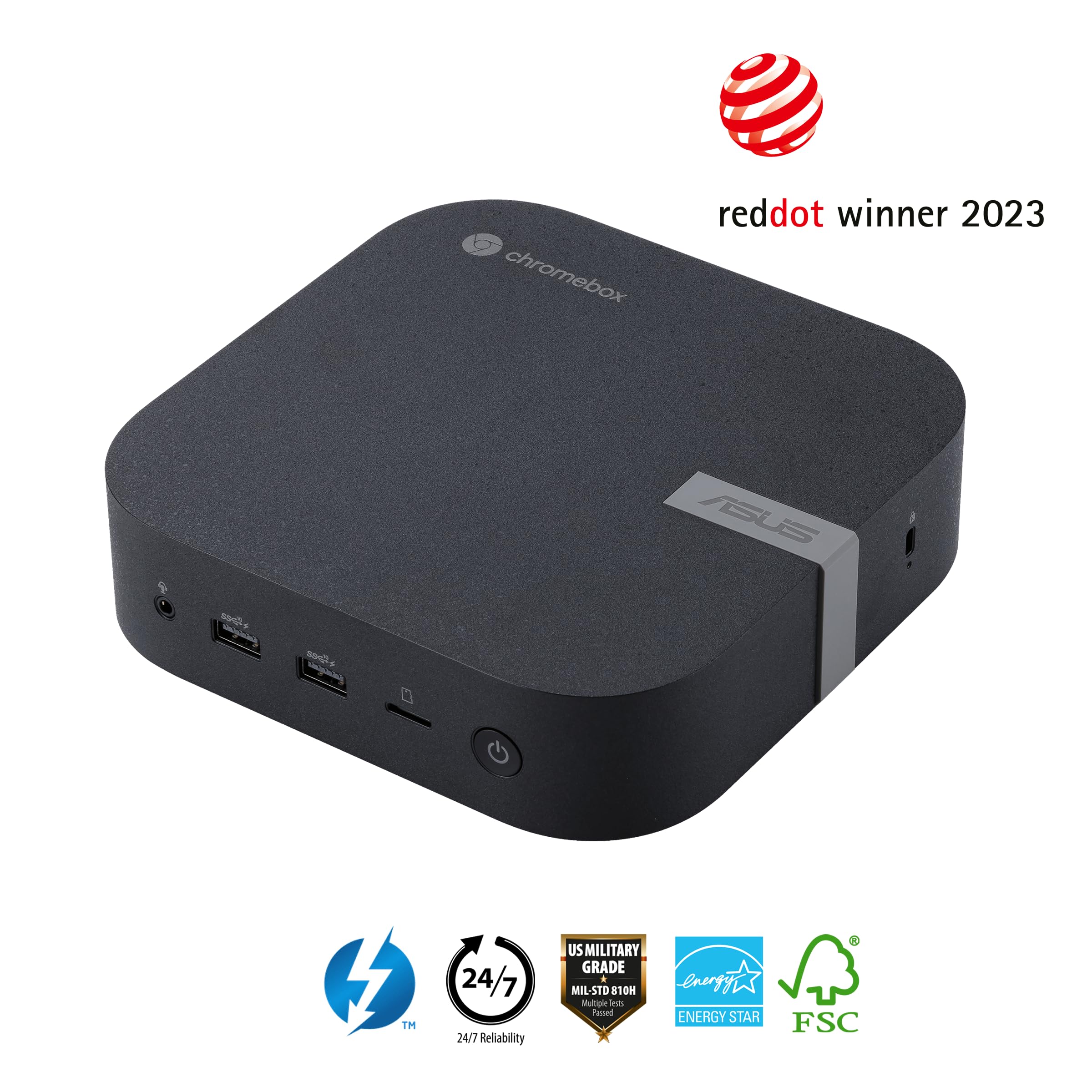 ASUS Chromebox 5 with Intel® Celeron 7305 Processor, 4GB Memory, M.2 128G NVMe SSD, Dual HDMI, one DP, Gigabit LAN, WiFi 6E, Thunderbolt ™ 4, Wireless Charger, VESA Mount