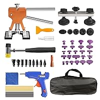 BIG RED Dent Removal Kit 56 PCS,Paintless Dent Repair Tool with Adjustable Golden Lifter,Bridge Indentation Puller，for Auto Body Dents,Door Ding,Hail Damage Dent Removal,ATRWH056R
