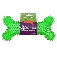 Gnawsome Mega Squeaker Bone - Cleans Teeth and Promotes Dental and Gum Health for Your Pet, Colors Will Vary