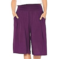 Women's Stretch (Rayon) Cropped Gaucho and Long Gaucho Pants with Pockets | Small-5X