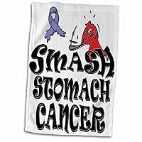 3dRose Blonde Designs Smash The Causes - Smash Stomach Cancer - Towels (twl-196046-1)