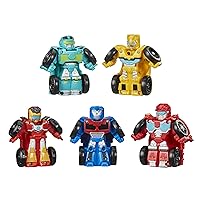 Transformers Playskool Heroes Rescue Bots Academy Mini Bot Racers Converting Robot Toy 5-Pack, 2-Inch Collectible Toy Cars, Kids Easter Egg Fillers or Basket Stuffers (Amazon Exclusive)