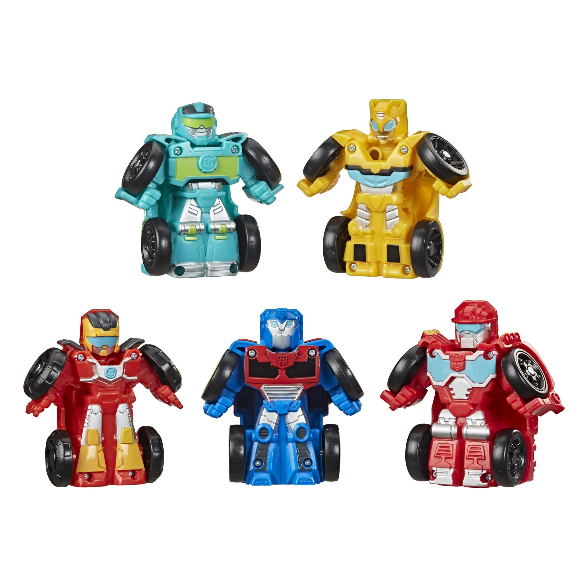 Transformers Playskool Heroes Rescue Bots Academy Mini Bot Racers Converting Robot Toy 5-Pack, 2-Inch Collectible Toy Cars (Amazon Exclusive), Multi_color