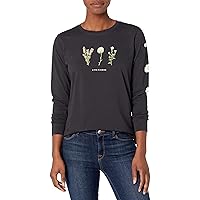 Women's Floral Cotton Tee Graphic Long Sleeve Crewneck T-Shirt, Wildflower